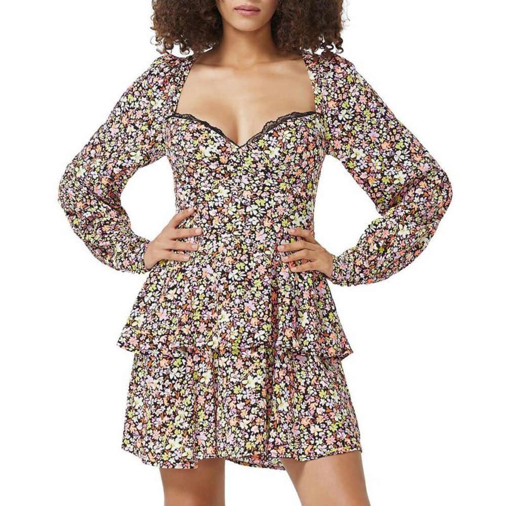 AFRM Pink Long Sleeve Fit and Flare Dress